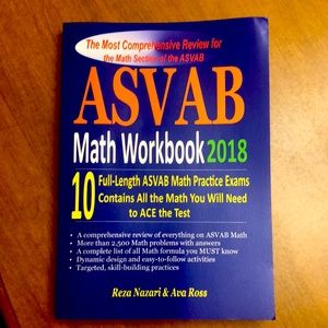 ASVAB Math Workbook with 10 Full-Length ASVAB Math Practice Exams NWOT